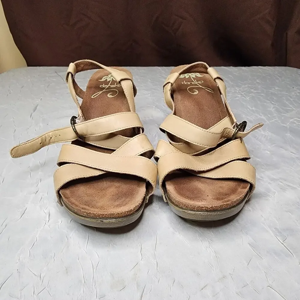 Dansko Womens Frida Wedge Platform Sandals Size 10.5-11 US 41 Heel Ankle Strap - Picture 2 of 9